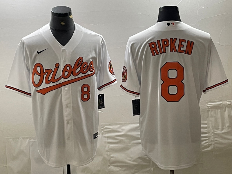 Men's Baltimore Orioles Cal Ripken Jr. #8 White Baseball Jersey